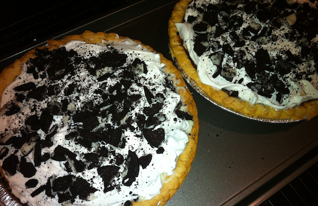 Oreo Pies on a Cookie Sheet