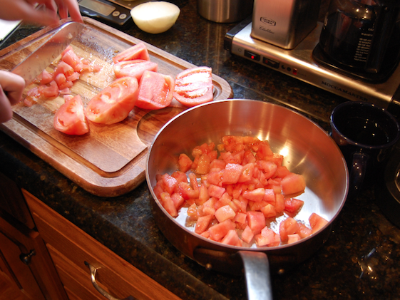 Creating Tomato Base for Tomato Onion and Butter Sauce