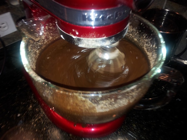 Mixing Chocolate Cake Batter