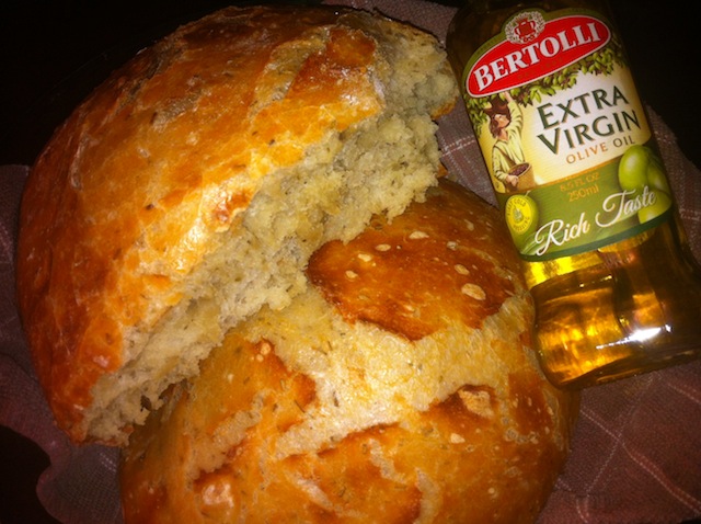 Two Loaves of Rosemary Garlic Lavender from Recipe with Olive Oil