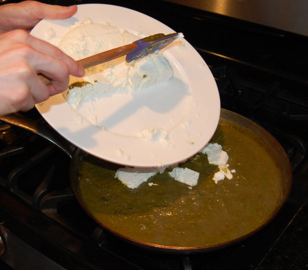 Adding the Homemade Cheese