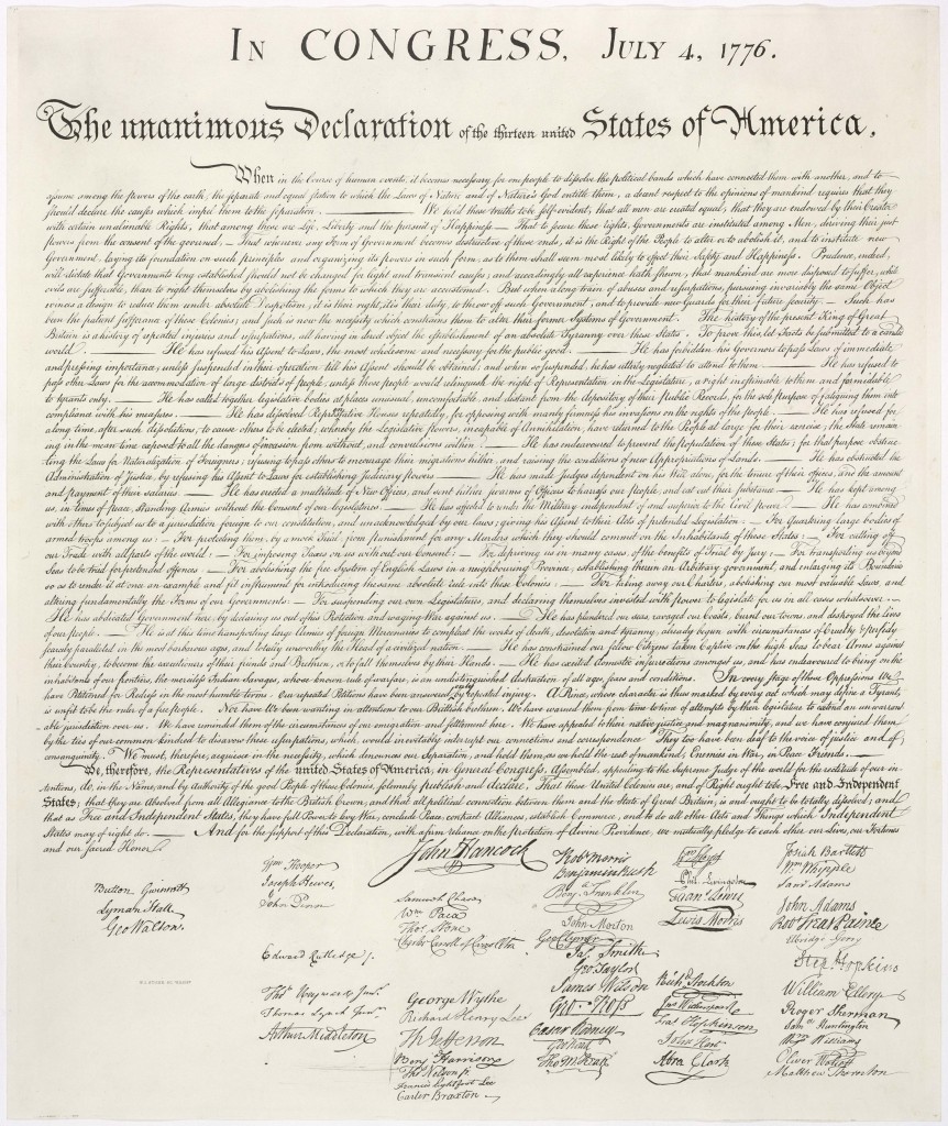 United States Declaration of Independence Cursive