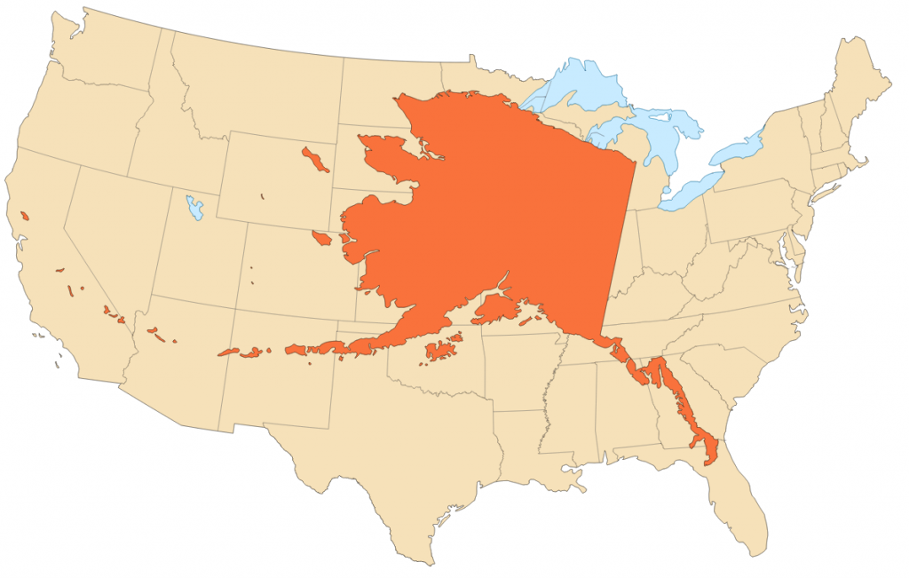 Alaska Size vs Continental 48 States