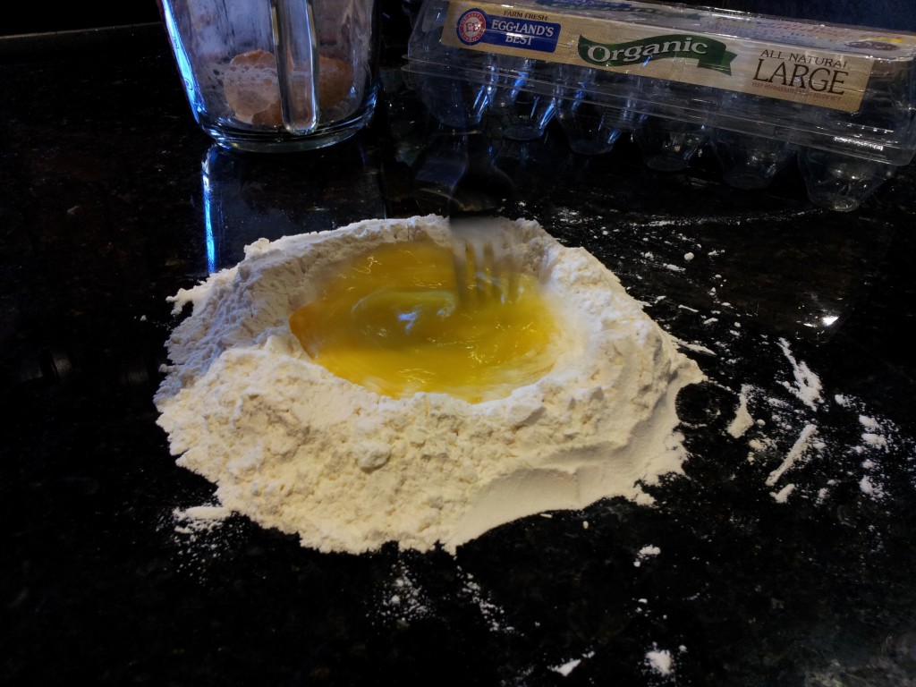 Homemade Fresh Pasta Step 2 - Whisk Eggs