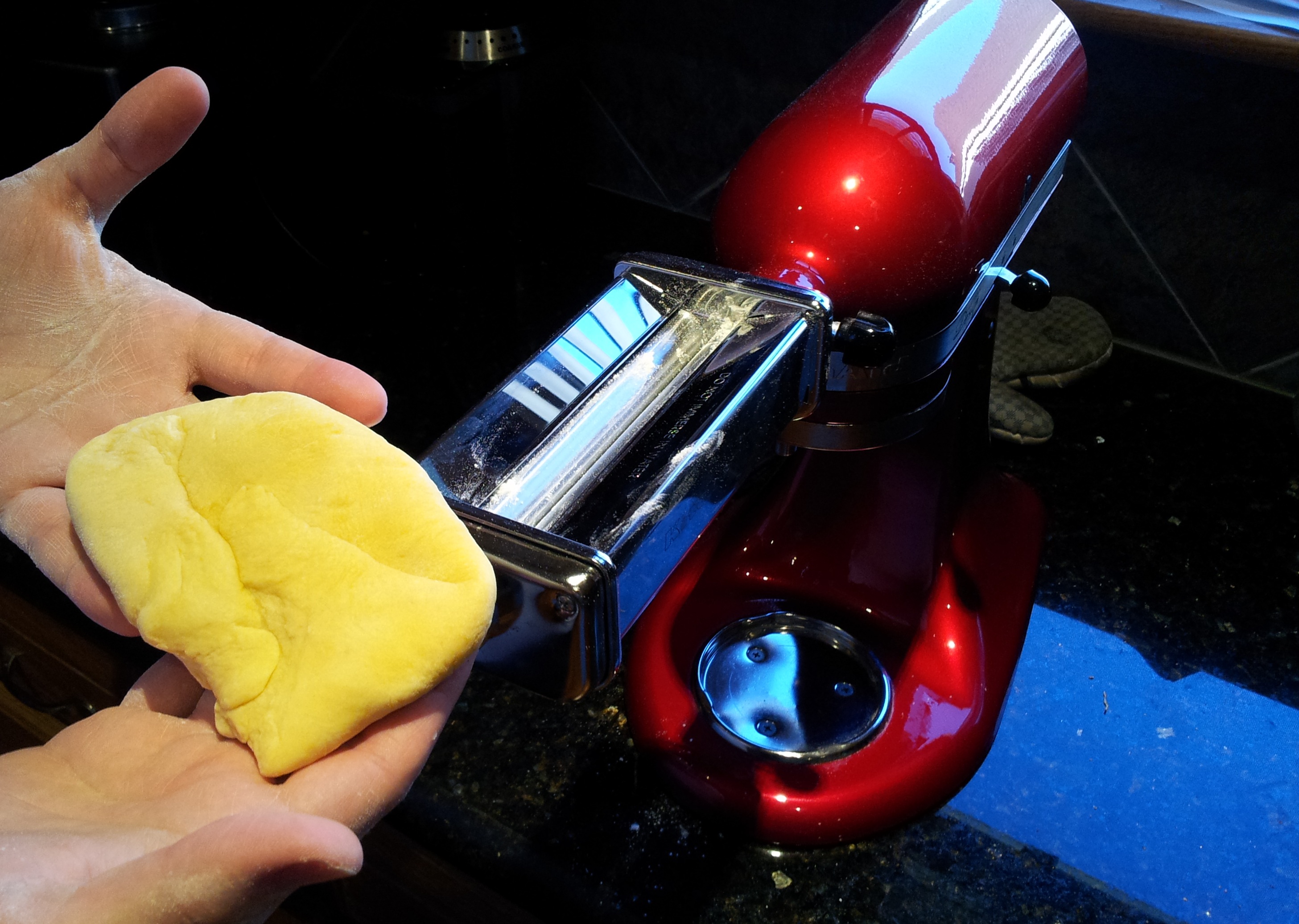 Homemade Fresh Pasta Step 5 - Putting the Pasta Through the Pasta Machine