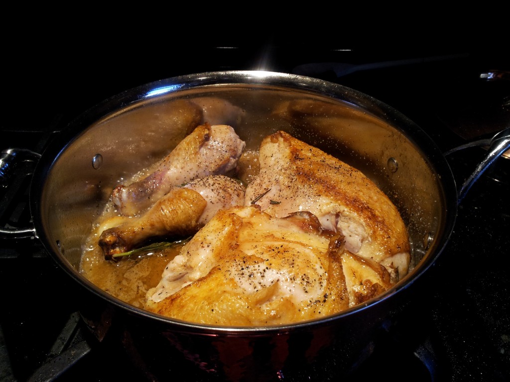 Roasting White Wine Garlic and Rosemary Chicken