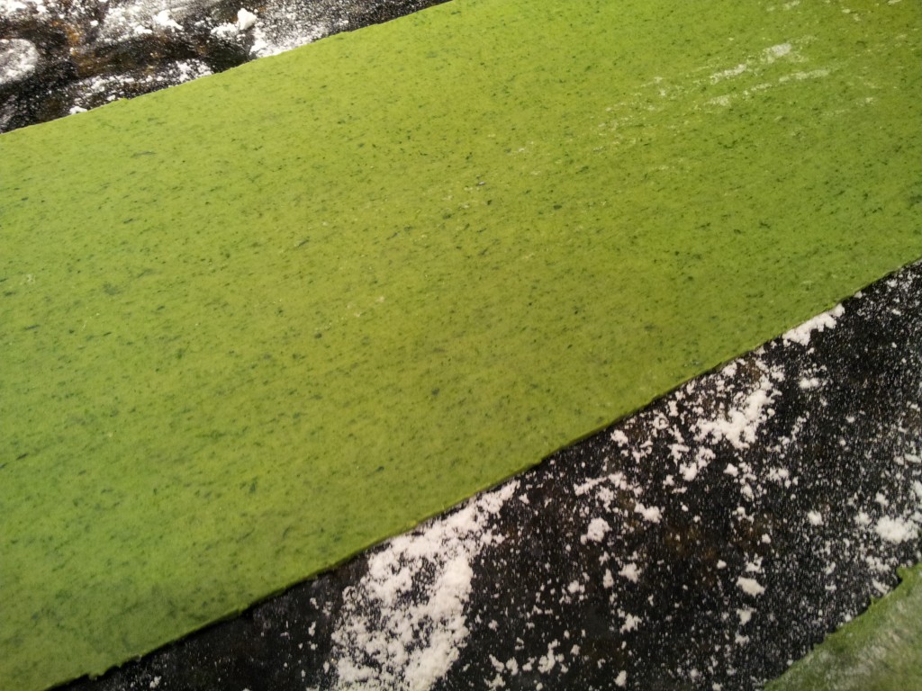Spinach Pasta Dough Rolled KitchenAid Pasta Attachment
