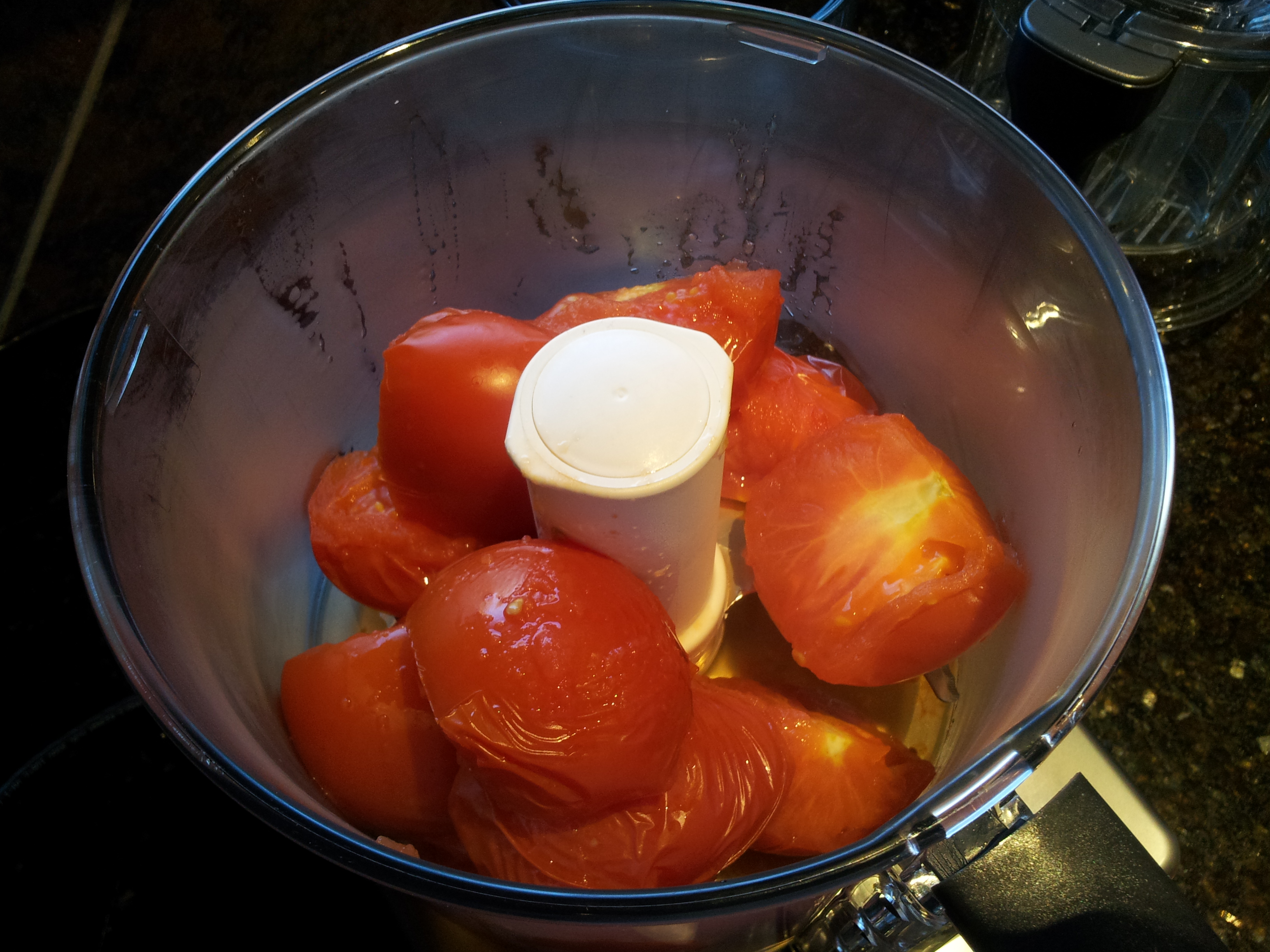 Steamed Tomatoes in a Food Processor