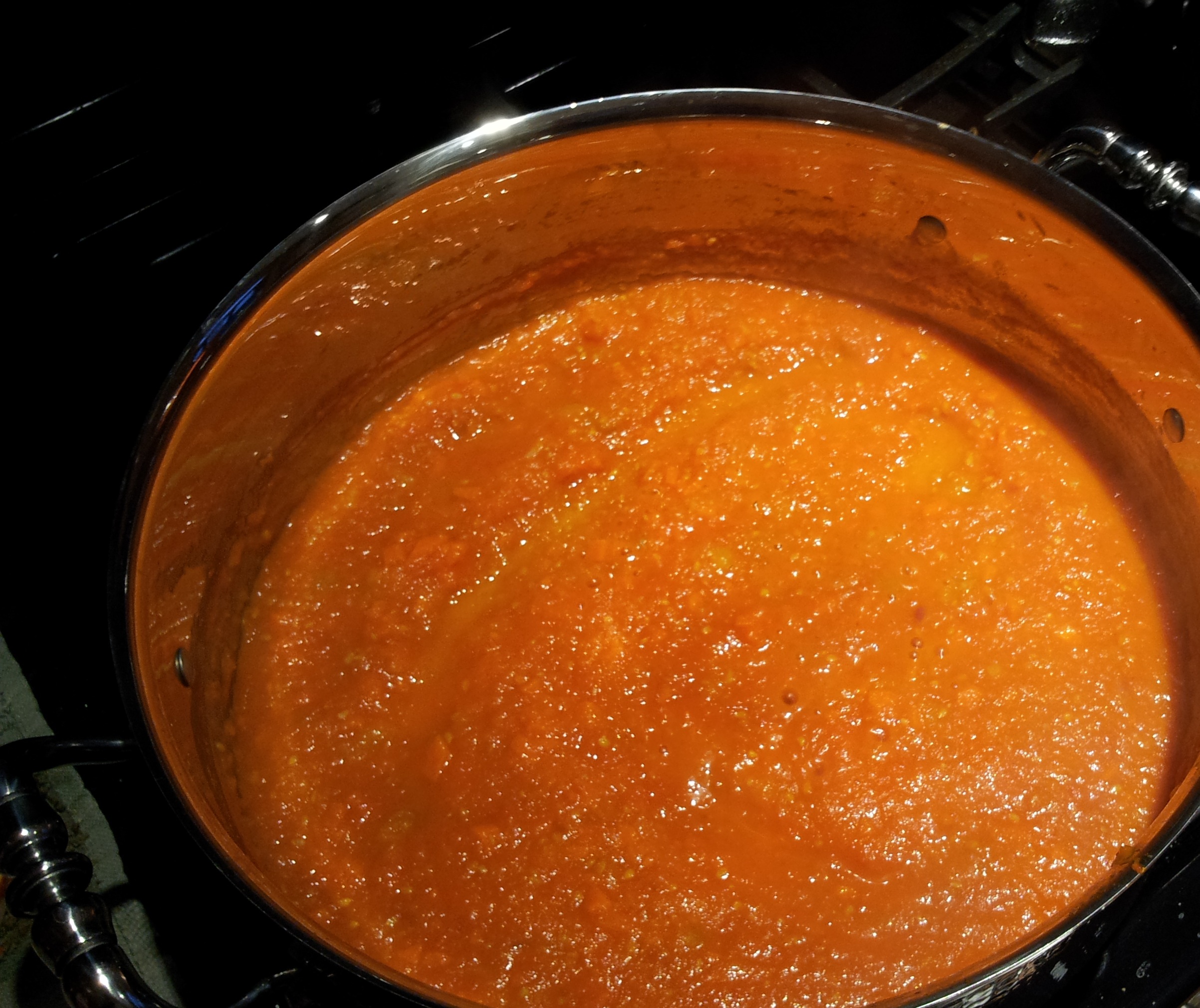 Tomato Sauce with Heavy Cream Simmering