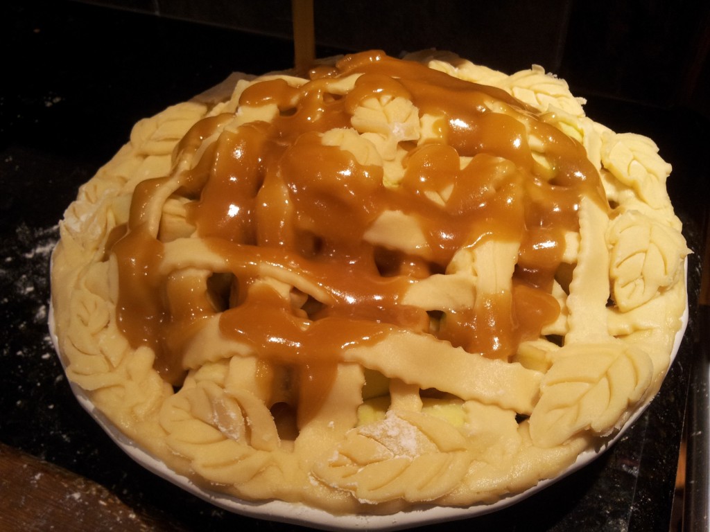 Pouring Apple Filling Into Granny Smith Apple Pie Copyright Joshua Kennon