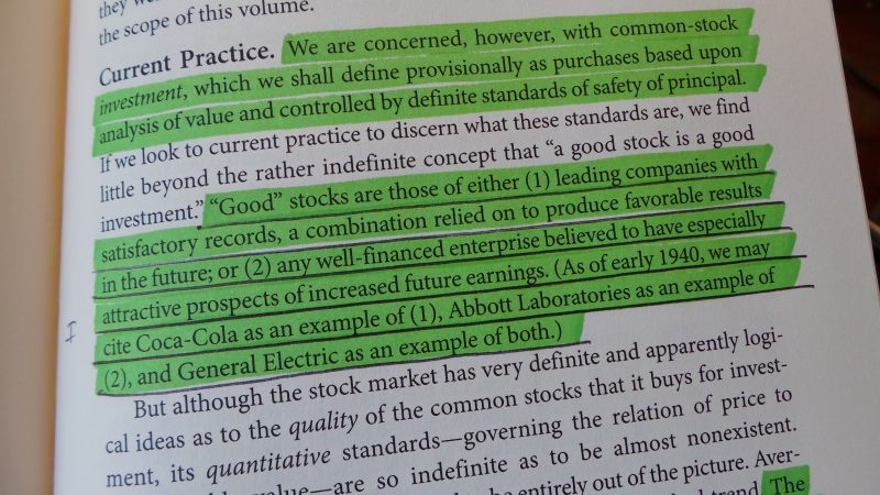 Ben Graham list of good businesses