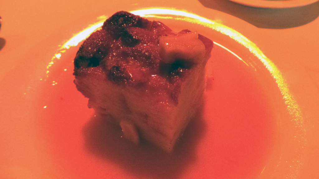 White Chocolate Bread Pudding with Rum at Pierpont's