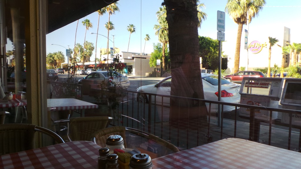 BIll's Pizza Palm Springs Looking Out the Window