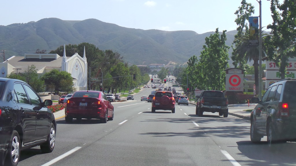 Driving Past Target Toward Mountains in Temecula California