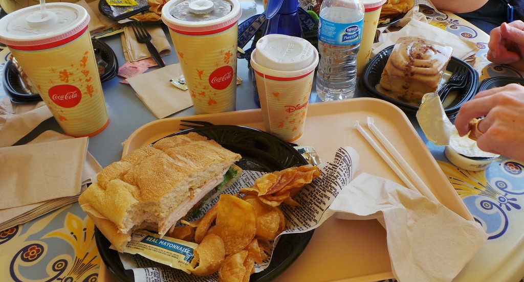 Eating a Turkey Sandwich and Splitting a Cinnamon Roll at the Jolly Holiday Cafe