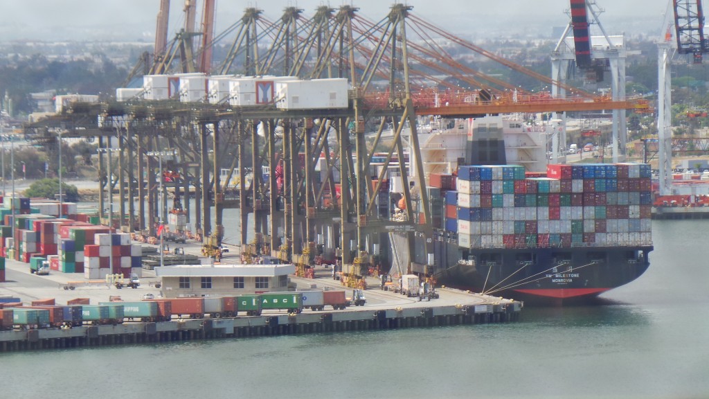 Freight Loaded Onto Cargo Ships