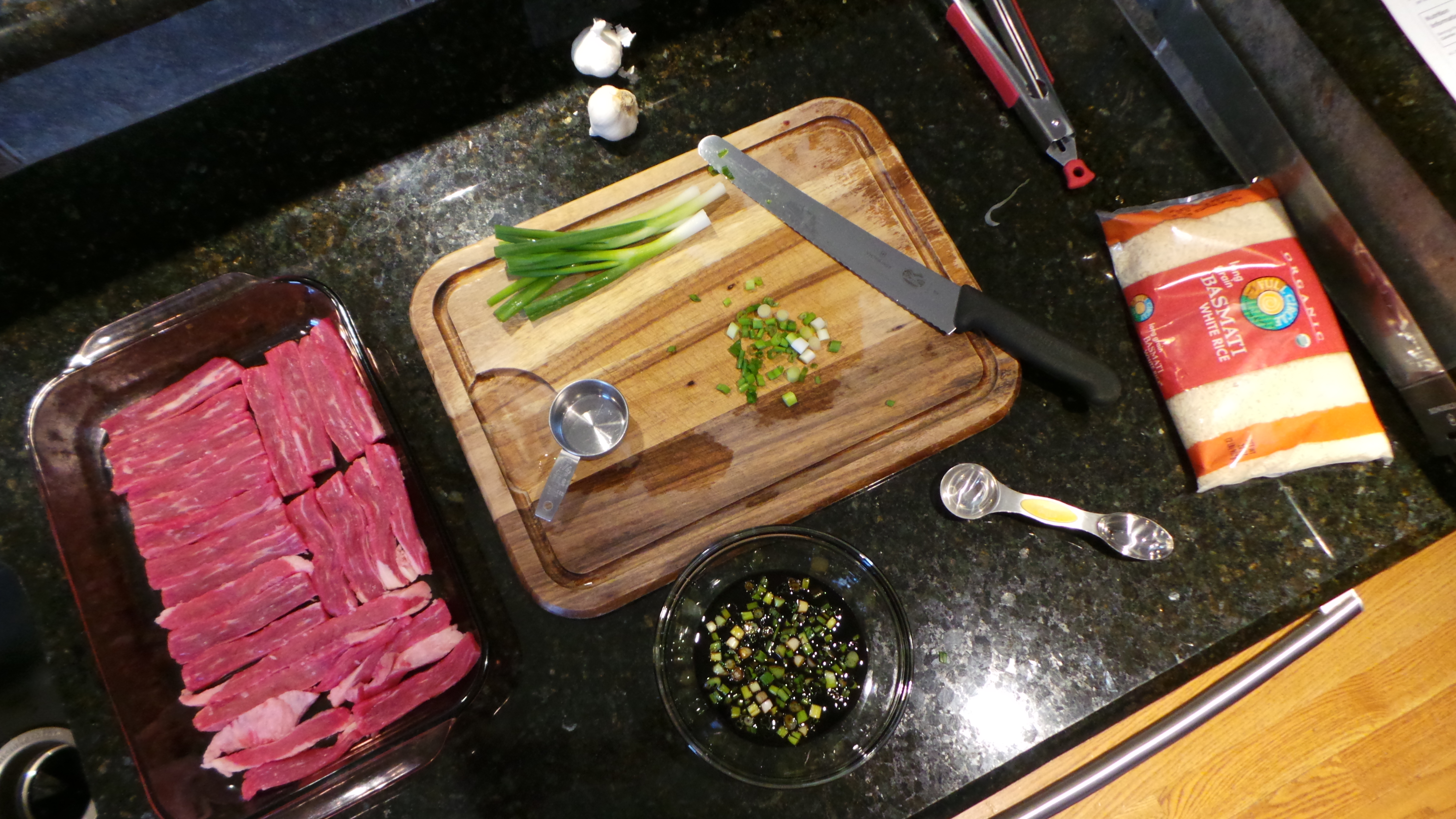 Making Korean Beef Lettuce Wraps