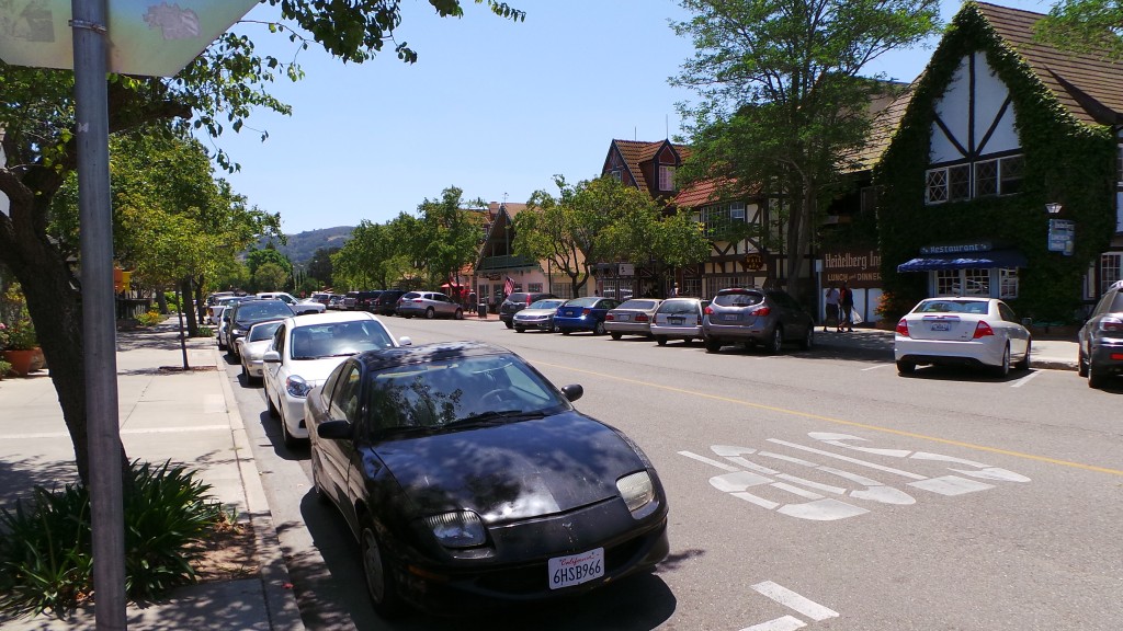 Streets of Solvang with Mountain