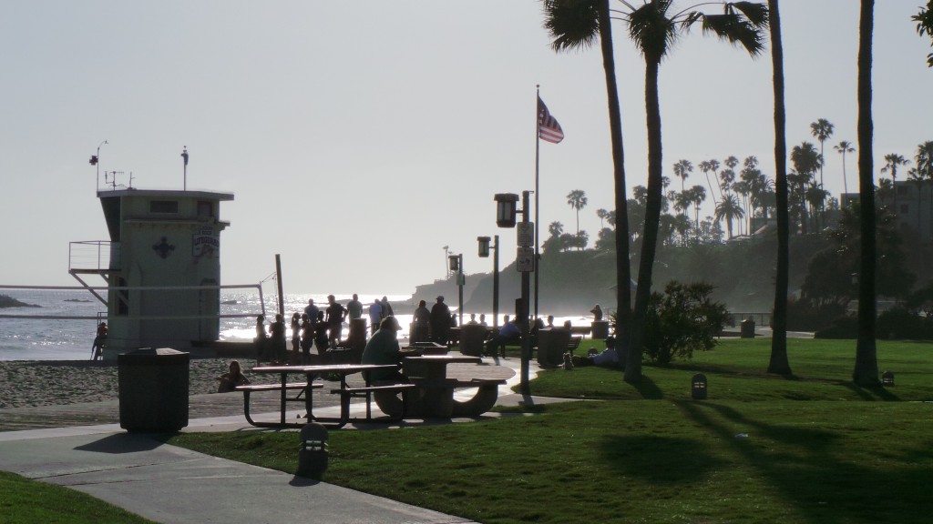 View of Everyone on the Beach Laguna Beach California
