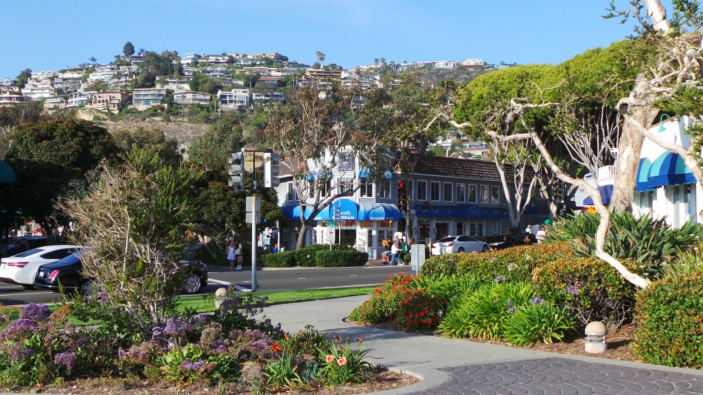 Walking Back Up to Restaurant Entrance Next to Beach Laguna Beach California