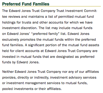 Edward Jones Preferred Fund Family Disclosure