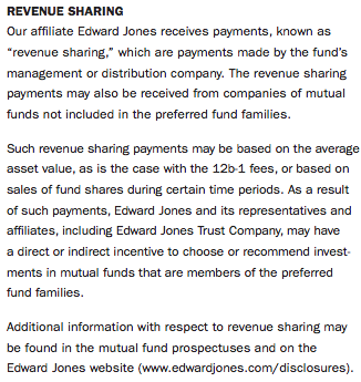 Edward Jones Revenue Sharing Disclosure