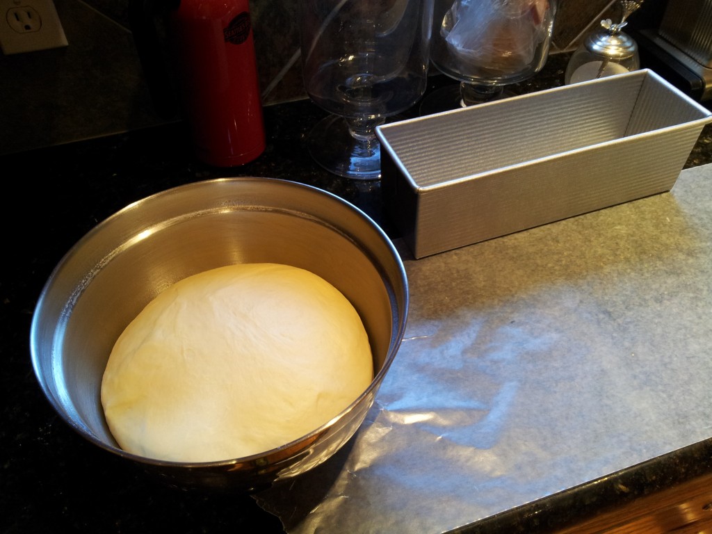 Pain de mie dough and pullman pan
