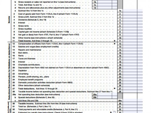 US Corporate Tax Form US Corporate Tax Form