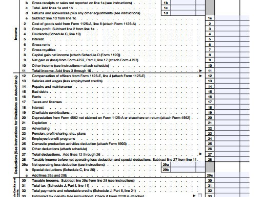 US Corporate Tax Form