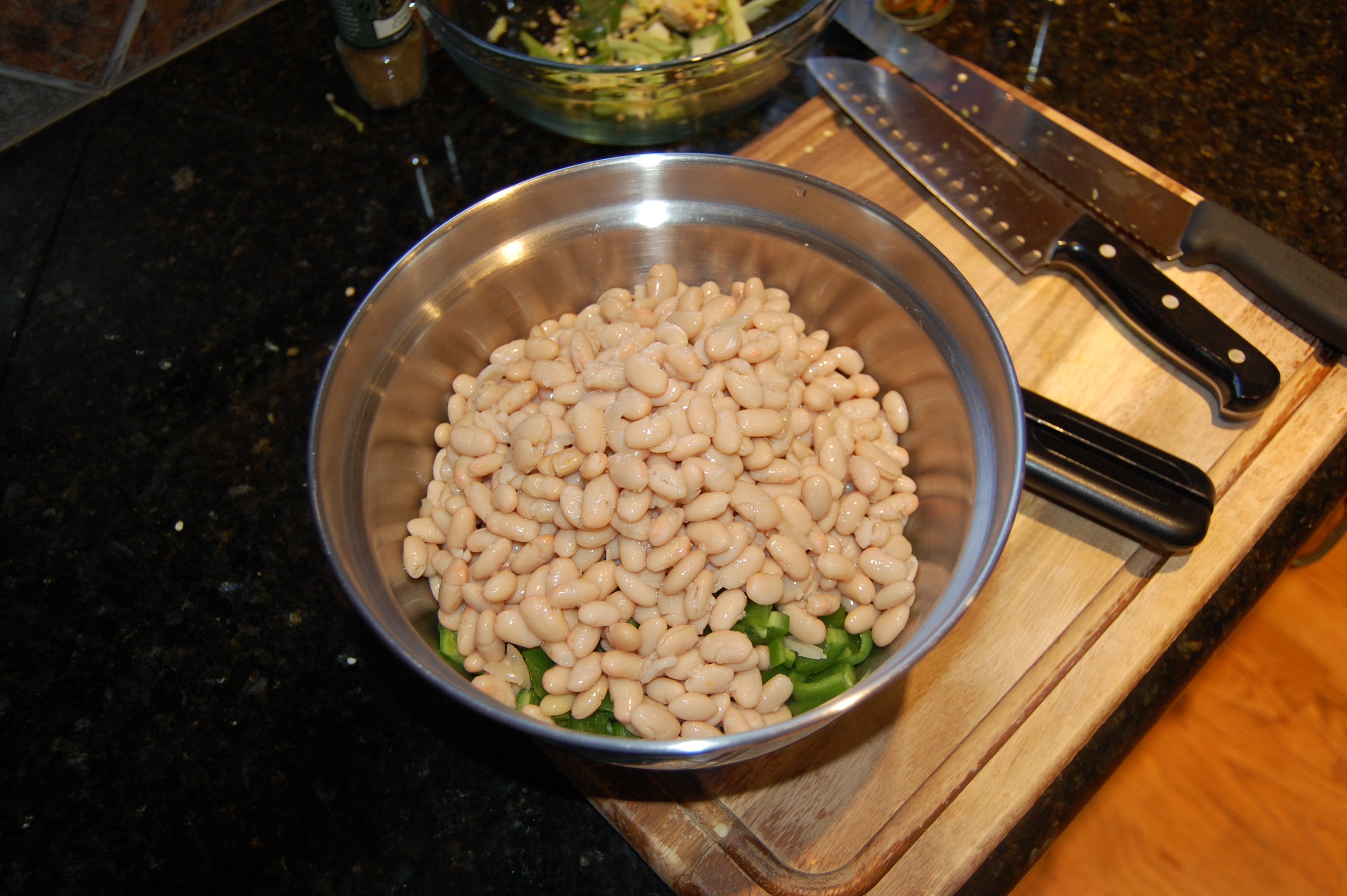 Adding Great Northern Beans to Chili Peppers
