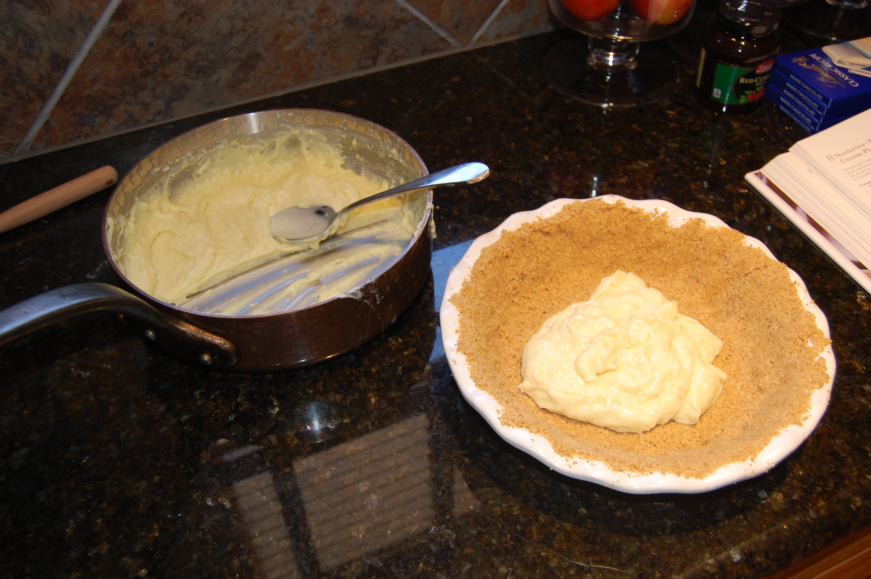 Fill the Base of the White Chocolate Cream Pie