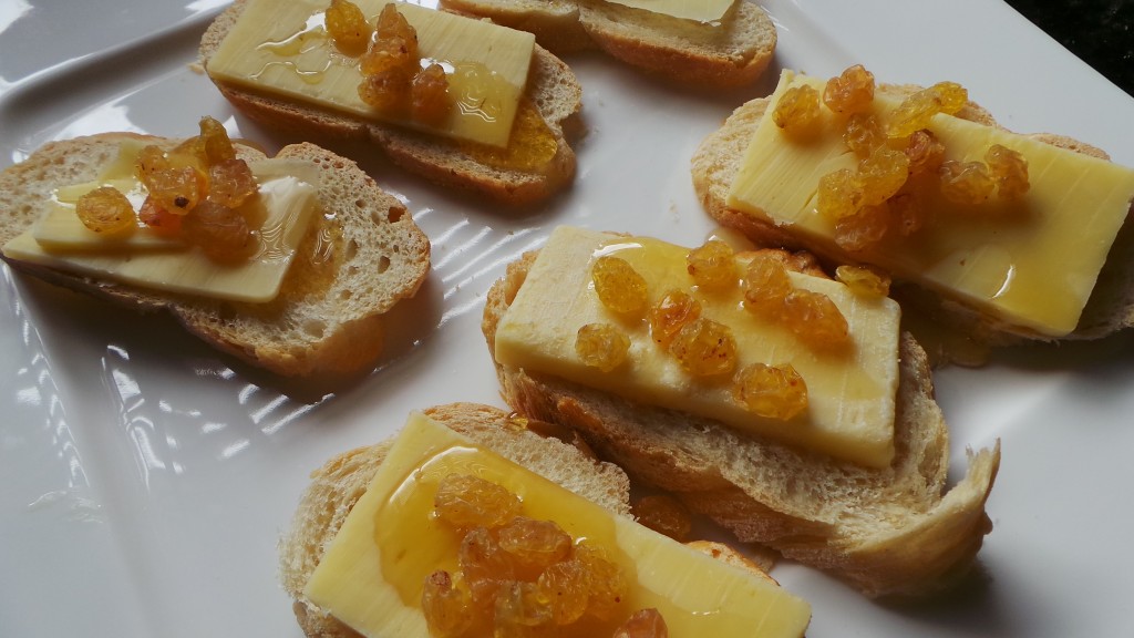 Joshua Aaron Golden Raisin Aged White Cheddar and Honey Cheese Plate for Lunch