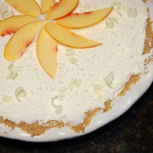 Nectarine White Chocolate Cream Pie Closeup