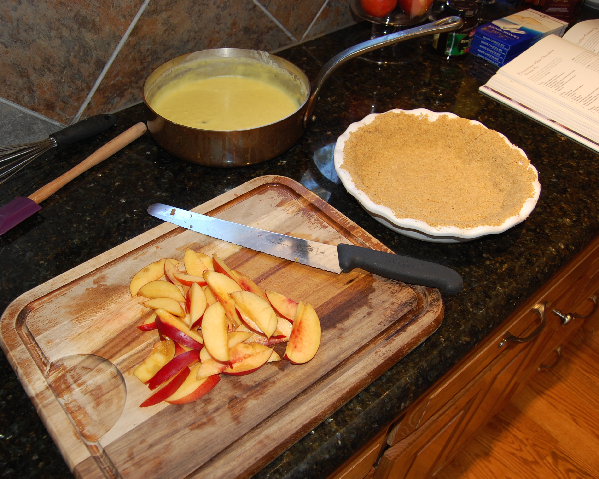 Ready to Fill Nectarine White Chocolate Cream Pie