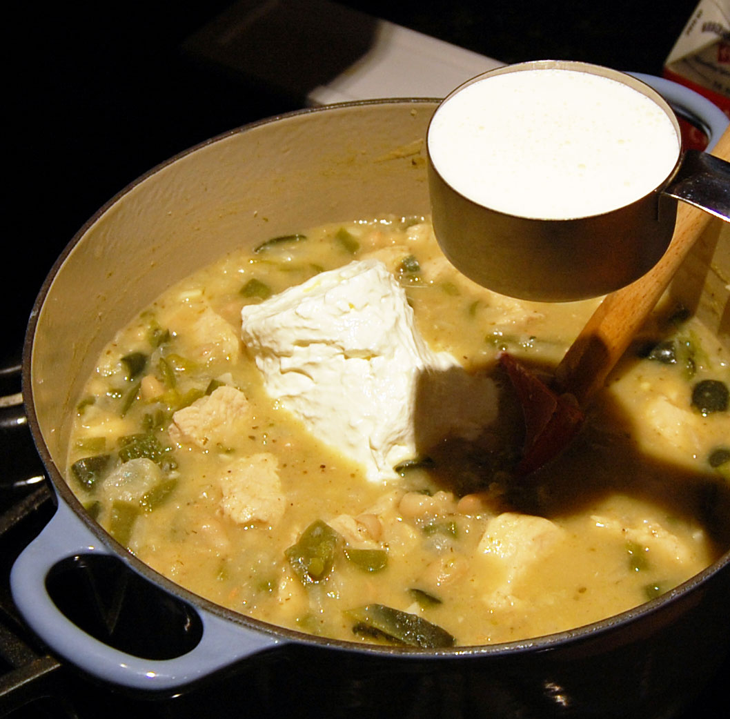 Sour Cream and Heavy Whipping Cream for White Chicken Chili Recipe