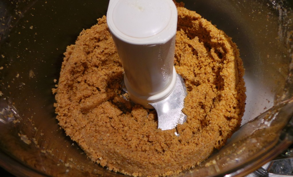 The Graham Cracker Crust for Nectarine White Chocolate Cream Pie Ready to Go Into Dish