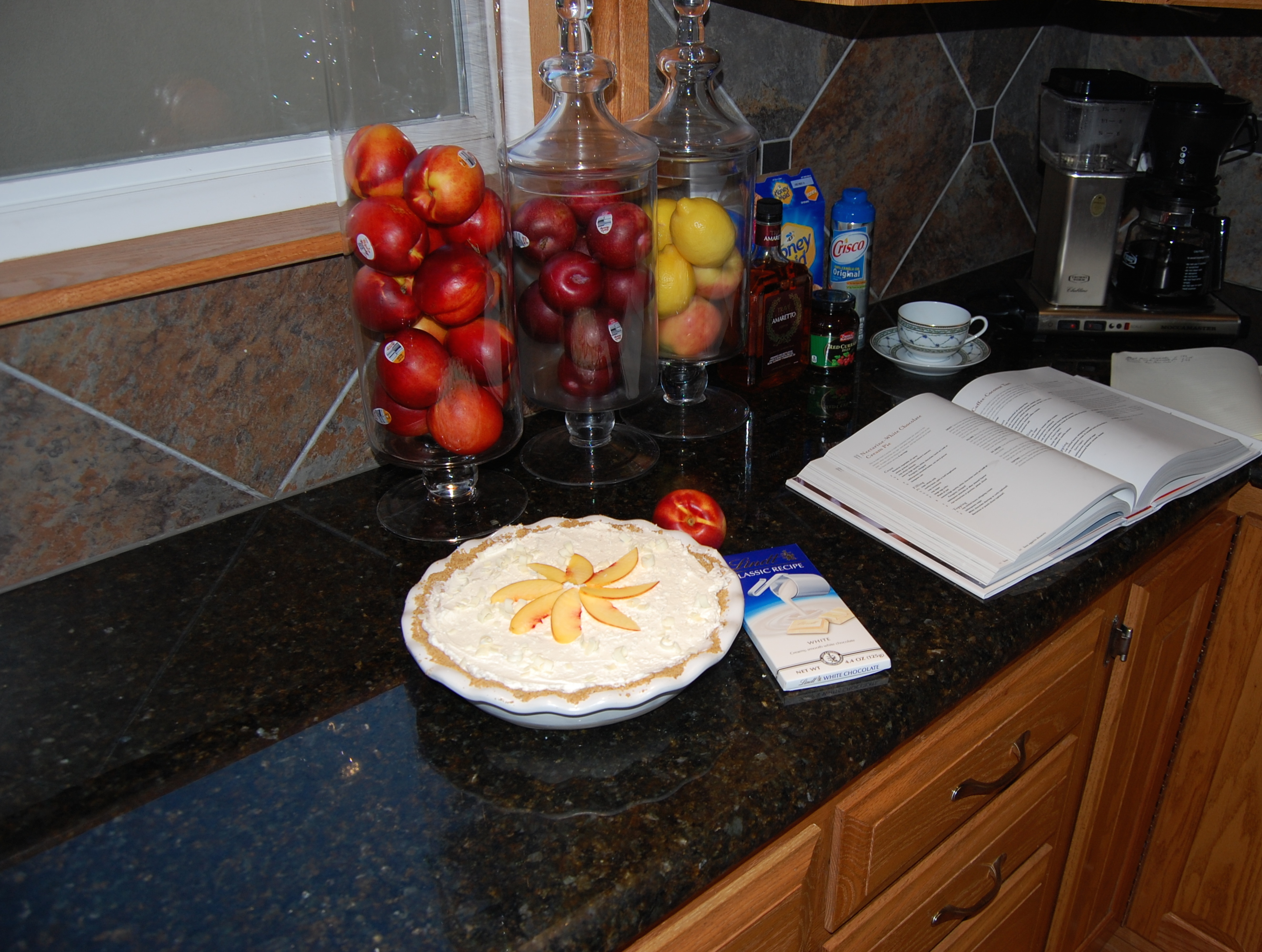 Waiting for Family to Arrive to Enjoy Nectarine White Chocolate Pie