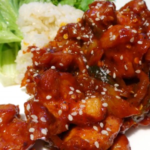 Closeup of Korean Spicy Pork Stir Fry Joshua Kennon