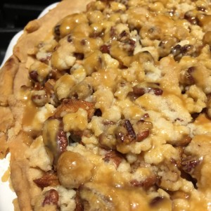 Closeup of Caramel Pecan Apple Pie Josh and Aaron