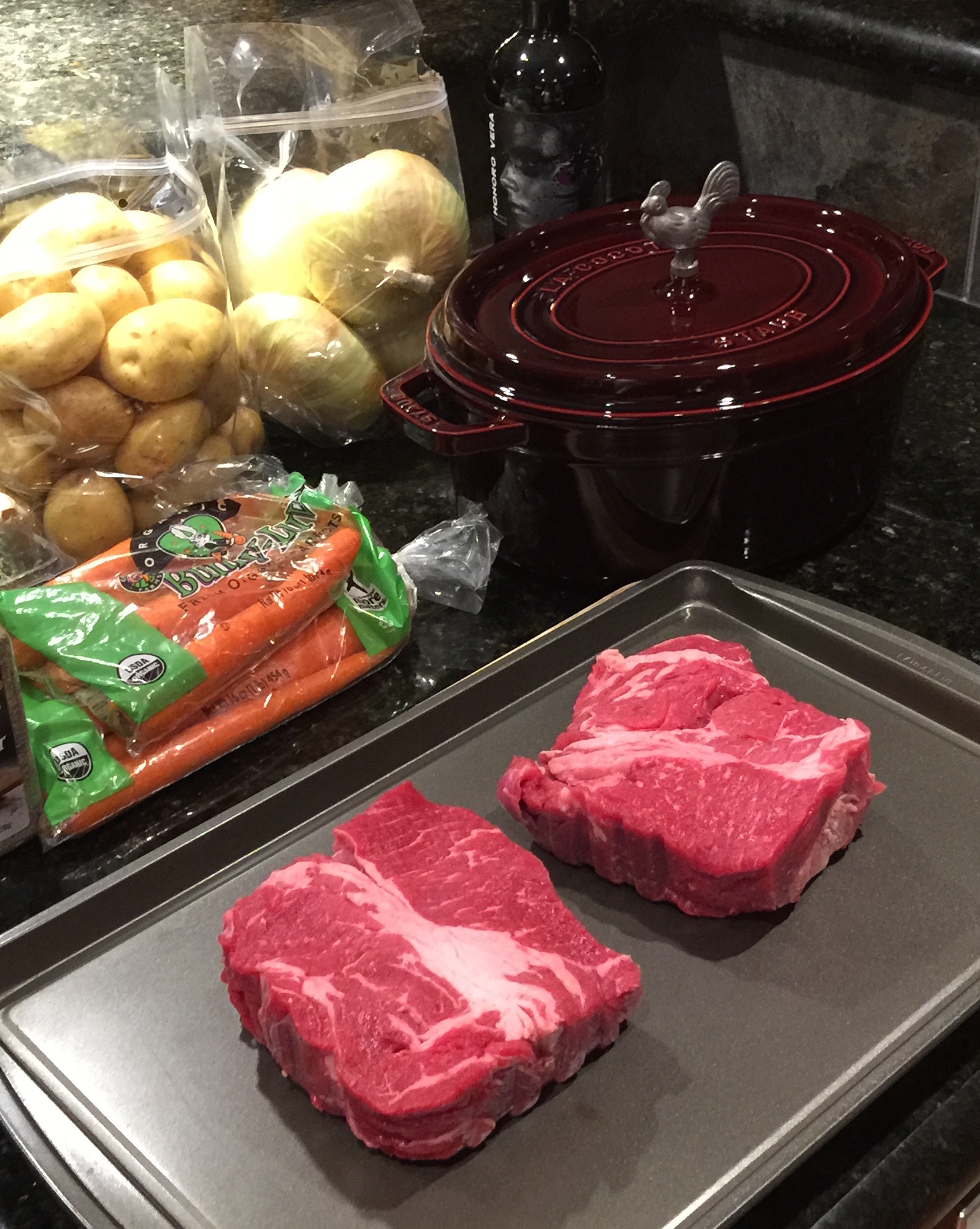 Red Wine Pot Roast with Vegetables and Butter Reduction Sauce Ingredients