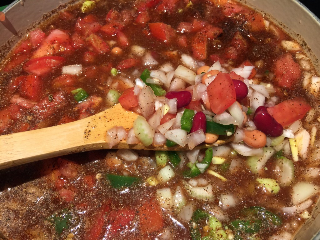 Add two cups of water to the chili recipe