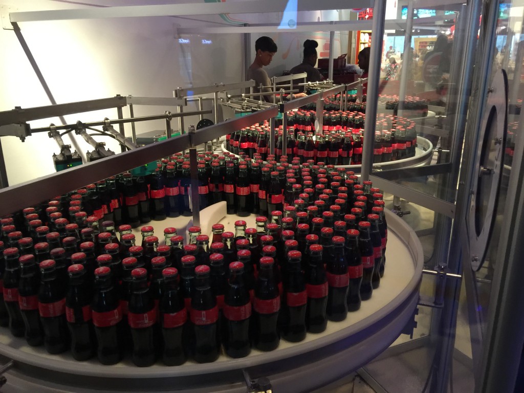 Bottles of Coca-Cola at World of Coke in Atlanta Georgia