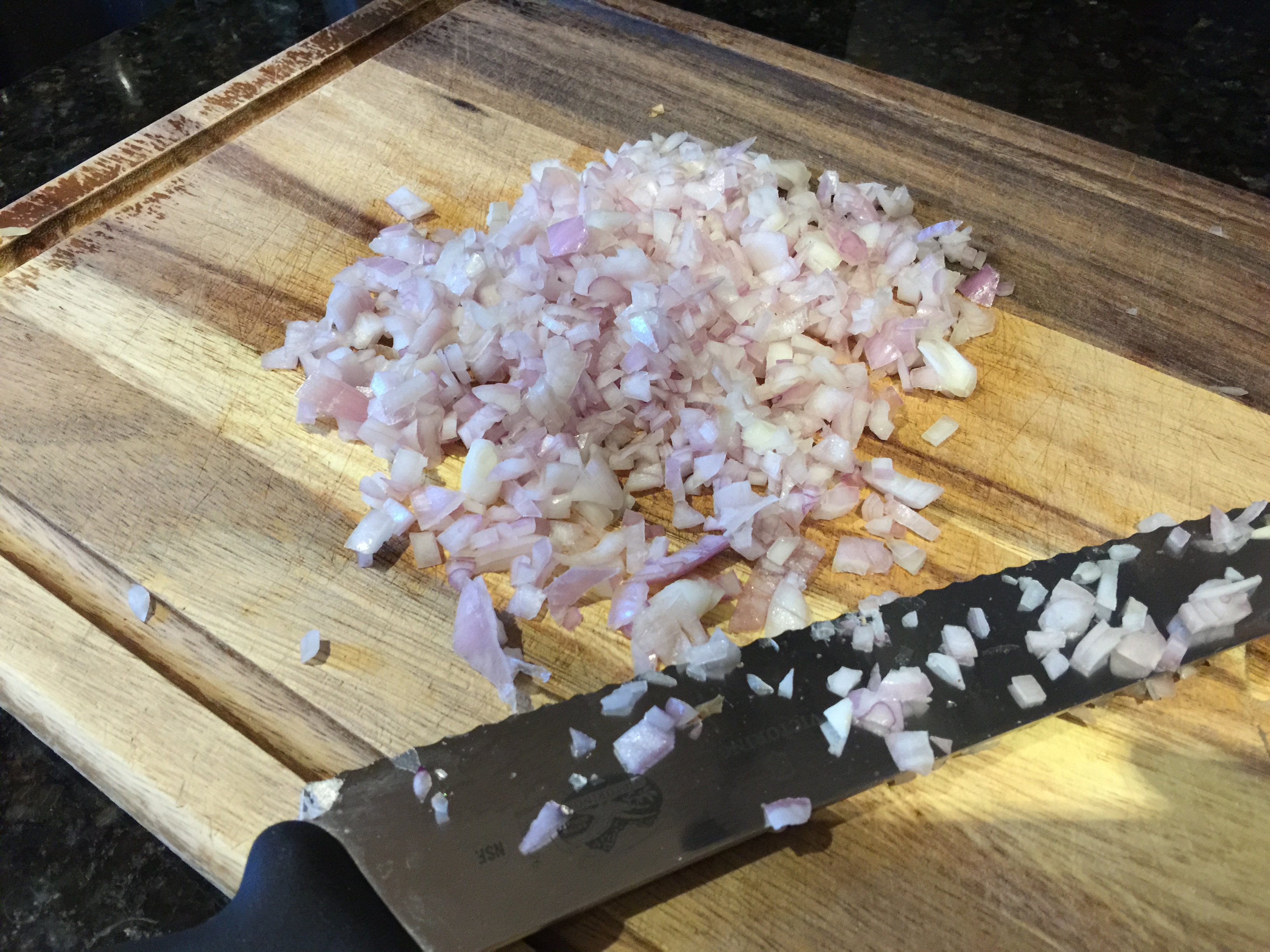 Diced Shallots for Butternut Squash Soup