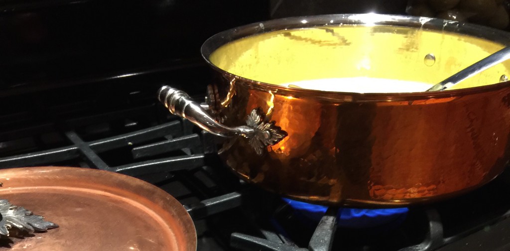 Heating the Finished Butternut Squash Soup