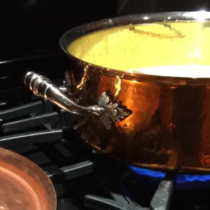 Heating the Finished Butternut Squash Soup