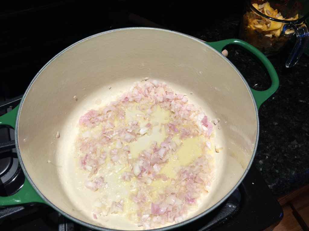 Roast Shallots Until Clear for Butternut Squash Soup