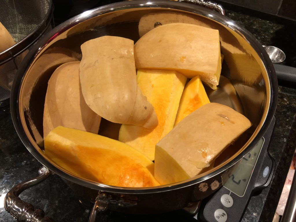 Steaming Butternut Squash for Soup