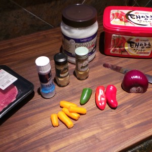 Korean Stir Fry with Beef Ingredients