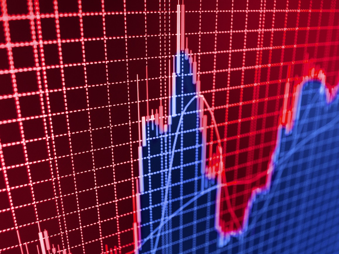Stock Market Red and Blue