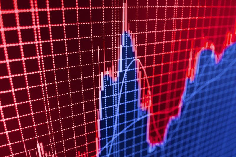 Stock Market Red and Blue